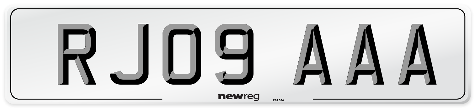 RJ09 AAA Number Plate from New Reg